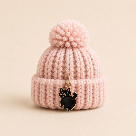 Fekete Pocakos Cica Charm